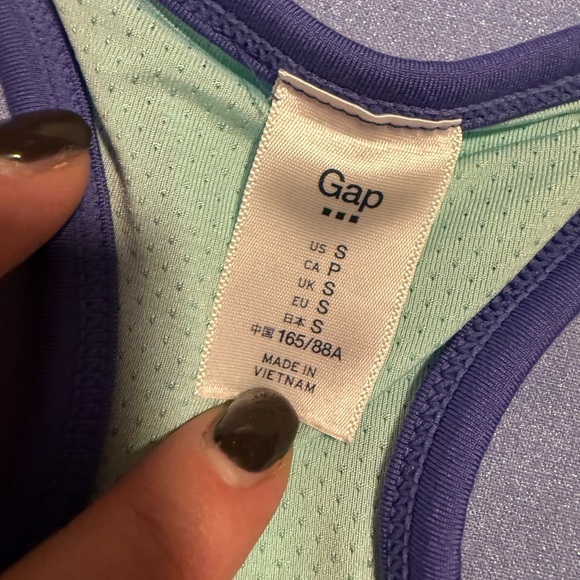 GAP Blue and Purple Sports Bra Moisture-Wicking Racerback - Picture 3 of 4